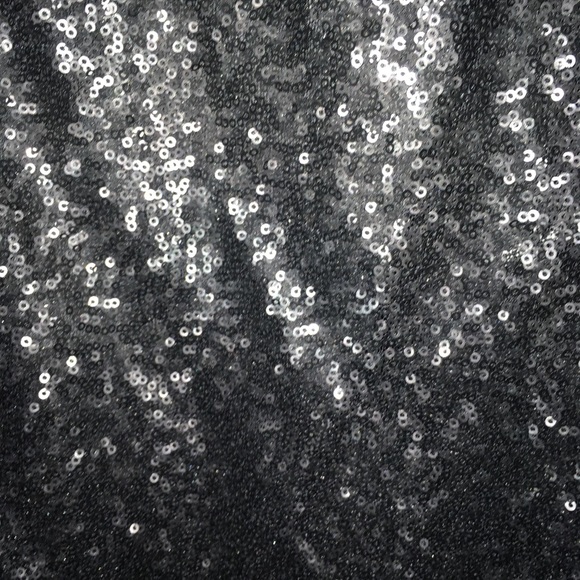 M M Couture Black Chiffon Dress with Sequence Skirt - Picture 2 of 5